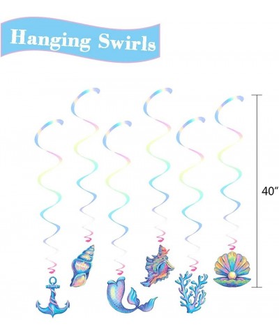 Mermaid Party Decorations Mermaid Birthday Decorations with Happy Birthday Banner/Balloons Photo Prop/Hanging Swirl Decors (B...