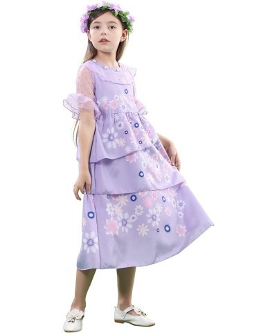 Kids Mirabel Isabella Encanto Costume Luisa Dress Girls Cosplay Outfit Dolores Princess Dress for Party Halloween Etc $58.47 ...