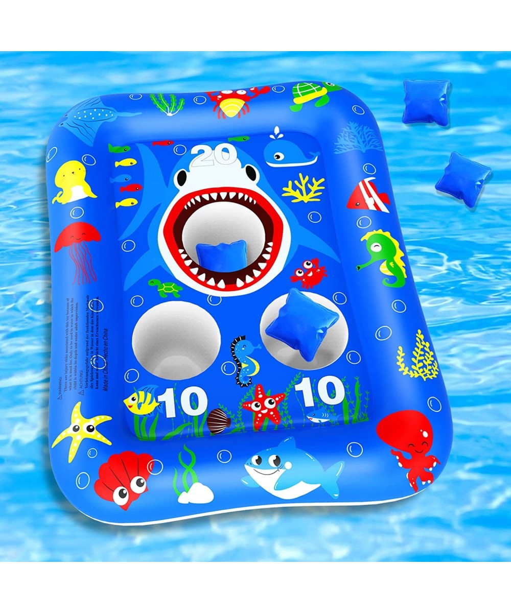 33" Inflatable Pool Cornhole Toys Games Pool Cornhole Bean Bag Toss Games with 4 Beanbags Pool Cornhole Games Party Supplies ...