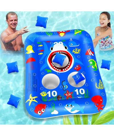 33" Inflatable Pool Cornhole Toys Games Pool Cornhole Bean Bag Toss Games with 4 Beanbags Pool Cornhole Games Party Supplies ...