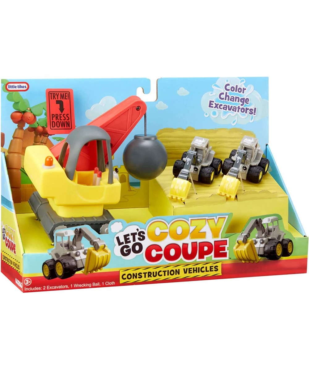 Let’s Go Cozy Coupe? 3pk Construction Mini Push and Play Vehicle for Tabletop or Floor Push Play Car Fun and Color Change for...