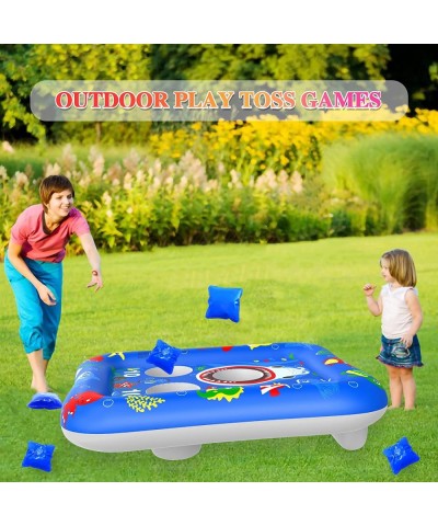 33" Inflatable Pool Cornhole Toys Games Pool Cornhole Bean Bag Toss Games with 4 Beanbags Pool Cornhole Games Party Supplies ...