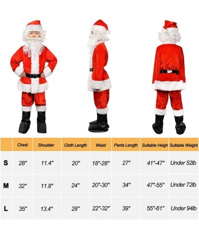 Children’s Santa Suit Costume for kids Red Deluxe Velvet Santa Suit Halloween Christmas Party Cosplay Costome (9PCS) $40.45 K...