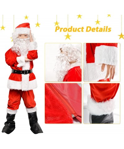 Children’s Santa Suit Costume for kids Red Deluxe Velvet Santa Suit Halloween Christmas Party Cosplay Costome (9PCS) $40.45 K...