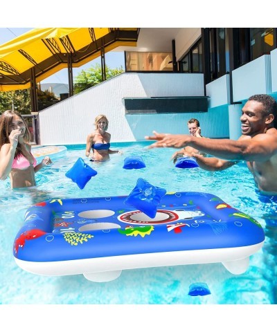 33" Inflatable Pool Cornhole Toys Games Pool Cornhole Bean Bag Toss Games with 4 Beanbags Pool Cornhole Games Party Supplies ...