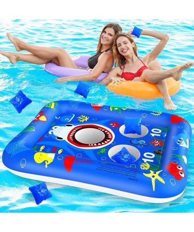 33" Inflatable Pool Cornhole Toys Games Pool Cornhole Bean Bag Toss Games with 4 Beanbags Pool Cornhole Games Party Supplies ...