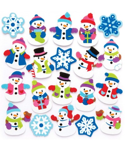 AR685 Snowman Foam Stickers - Pack of 120 for Kids' Christmas Crafts and Art Projects Cards Party Bags and Ornaments White $1...