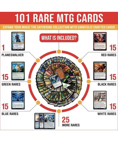 Cosmic Games 101 Magic The Gathering Rares Collection | 101 Assorted MTG Gold Symbol Rare Cards + 1 Planeswalker | Includes H...