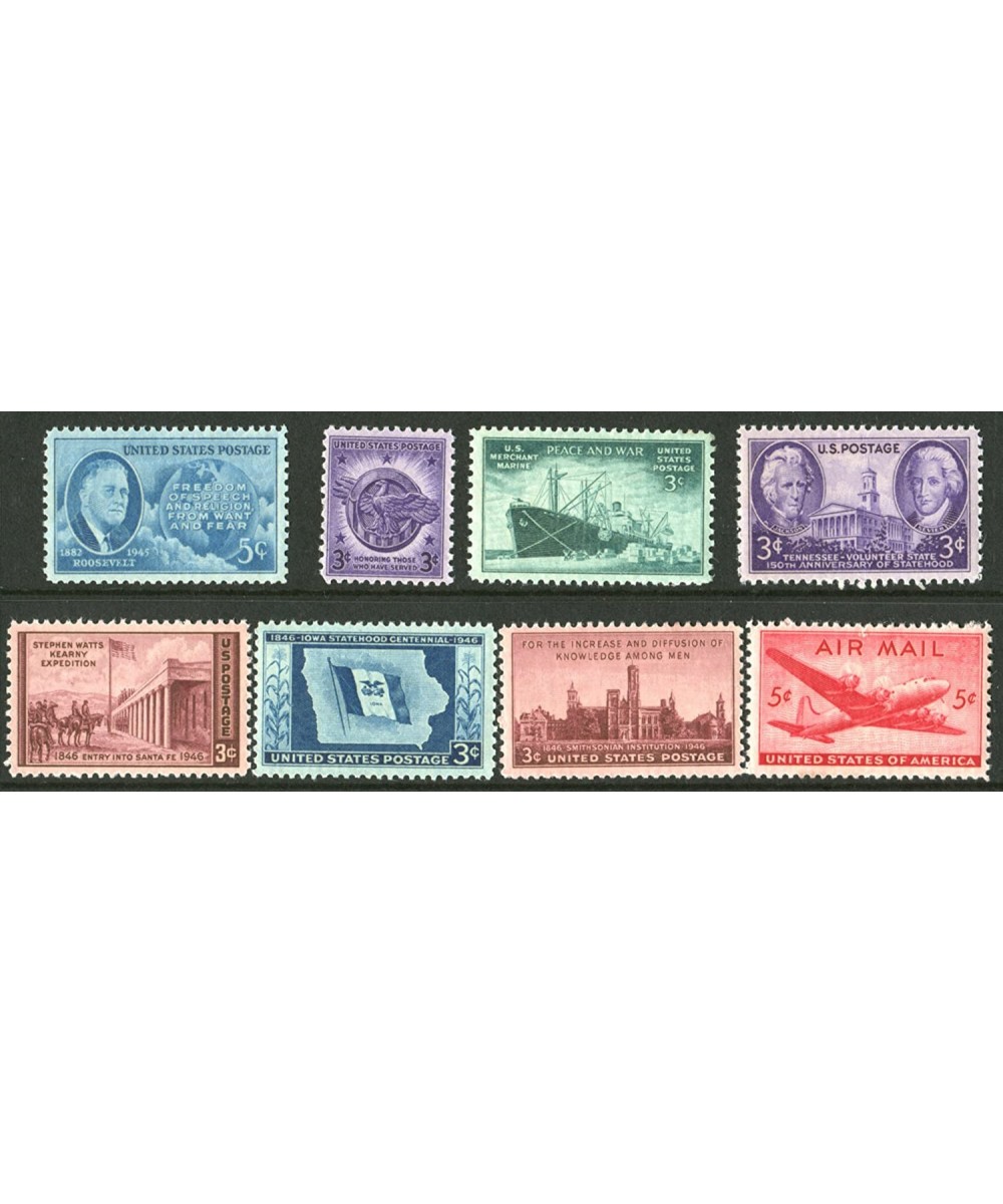 1946 - Complete Set Year 1946 - US Collectible Postage Stamps $17.52 Collectible Postage Stamps