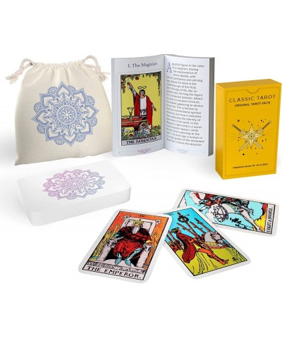 Classic Tarot Cards Deck with Guidebook & Premium Linen Carry Bag - Original Pamela Colman Smith Artwork - Tarot Cards for Be...