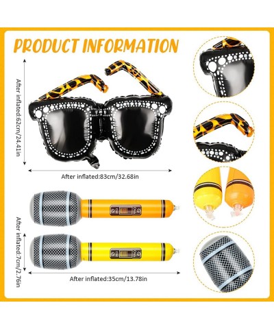 5 Pack 90s 80s Inflatable Radio Inflatable Microphones Decorations Boombox Foil Inflatable Mobile Phone Inflatable Glasses fo...