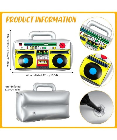 5 Pack 90s 80s Inflatable Radio Inflatable Microphones Decorations Boombox Foil Inflatable Mobile Phone Inflatable Glasses fo...