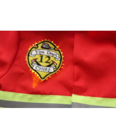 Fire Fighter Costume Light up Patch on Chest Kids W/Hat Fire Man T S M 3-4 4-5 6-8 $52.19 Kids' Costumes