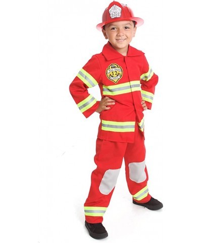 Fire Fighter Costume Light up Patch on Chest Kids W/Hat Fire Man T S M 3-4 4-5 6-8 $52.19 Kids' Costumes