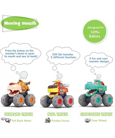 Toy Cars for 1 2 3 Year Old Boys 3 Pack Friction Powered Cars Pull Back Toy Cars Set - Bull Truck Leopard Truck Crocodile Tru...