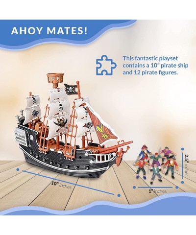 Pirate Playset! 10" Pirate Ship with 2" Pirate Figurines! Hours of Imaginative Play-Makes a Great Gift or a Fun Prize! Ages 3...