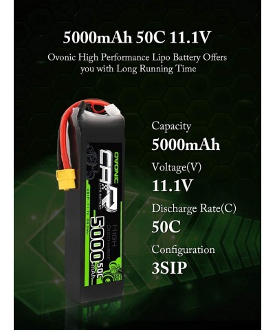 3s Lipo Battery 50C 5000mAh 11.1V Lipo Battery with XT60+TRX Connector for RC Car Truck Boat Airplane Helicopter Quadcopter $...