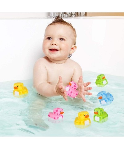 2.25 Inch Pixelated Rubber Duckies Pack of 12 Cute Duck Bath Tub Pool Toys in Assorted Colors Fun Decorations Carnival Suppli...