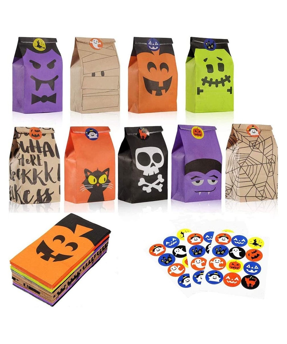 36 PCS Halloween Candy Treat Bags Trick or Treat Bags Paper Cookie Gift Bags 9 Design Party Favor Candy Bags with 3 Sheets Ha...