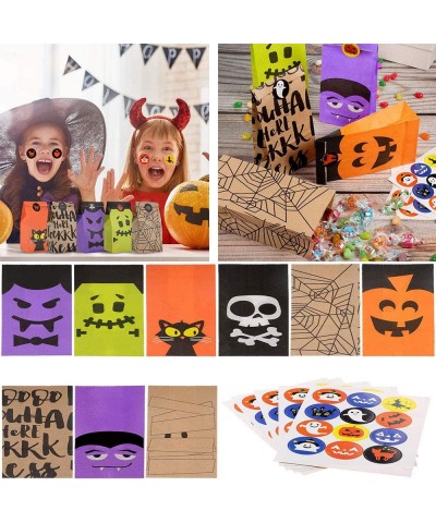 36 PCS Halloween Candy Treat Bags Trick or Treat Bags Paper Cookie Gift Bags 9 Design Party Favor Candy Bags with 3 Sheets Ha...