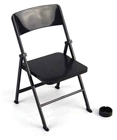 1/6 Scale Black Foldable Chair for 12" Action Figure Accessories Dollhouse Decoration Miniature Furniture $15.51 Dollhouse Ac...