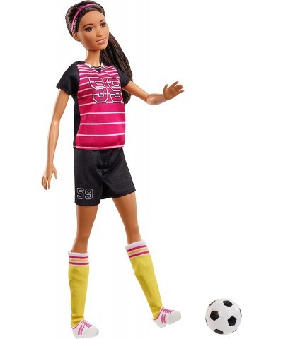 Athlete Doll Brunette Wearing Uniform and Socks with Soccer Ball $55.35 Dolls