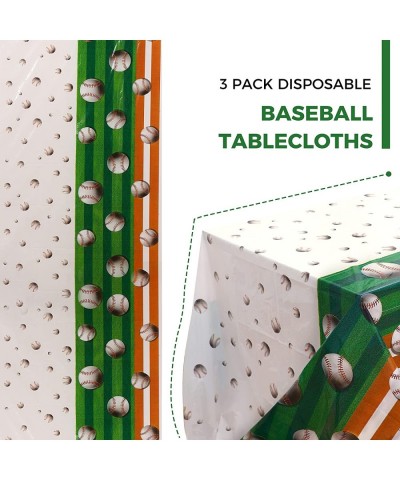 7 PCS Baseball Party Decorations Includes 1 PCS Baseball Tablecloth 6 PCS Baseball Balloons Plastic Disposable Baseball Table...