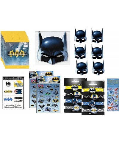 Batman Birthday Party Supplies Favor Bundle Pack includes Loot Bags Bracelets Tattoos Stickers Party Paper Masks $39.23 Kids'...