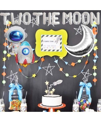 154 PCS Two the Moon 2nd Birthday Party Supplies 5x3 FT Outer Space Photography Backdrop 2 the Moon Balloons Arch Garland Kit...