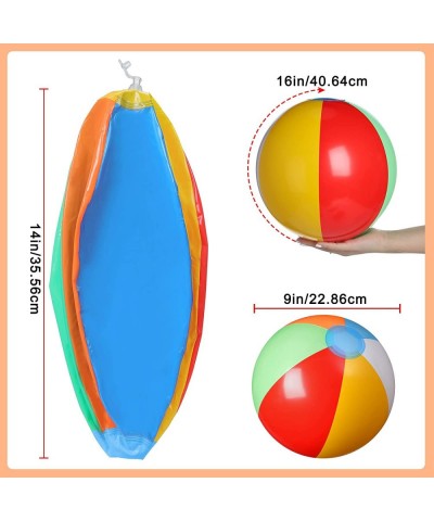 24 Pack 16 Inches Inflatable Beach Ball Kids and Adults Blow up Rainbow Colored Beach Ball for Beach Pool Party Favors School...