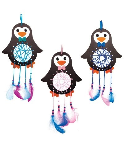 AT234 Penguin Dreamcatcher Kits - Pack Of 4 Christmas Arts And Crafts assorted $17.07 Kids' Drawing & Writing Boards