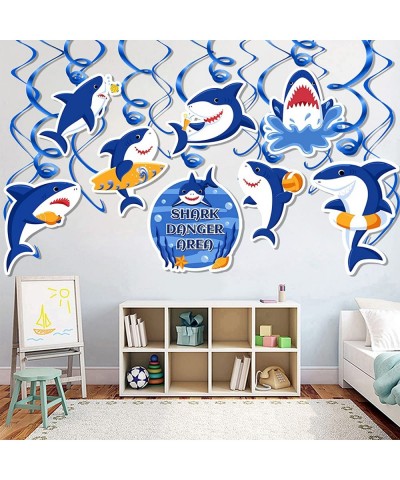 Shark Party Supplies 30 Pieces Shark Hanging Swirls Kids Birthday Decorations for Boys Girls Shark Sea Theme Party Baby Showe...