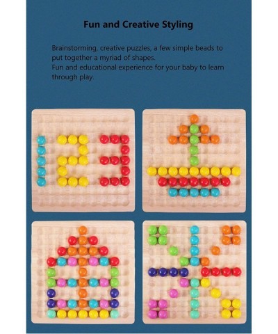 Kids Funny Rainbow Wooden Board Bead Game Wooden Peg Board Game Montessori Game Color Matching Sorting Learning Educational T...