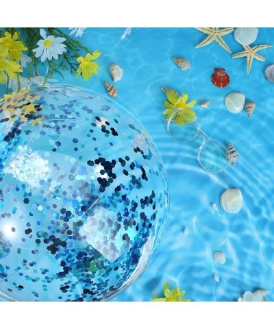 8 Pieces Inflatable Clear Glitter Beach Balls Confetti Beach Balls Transparent Swimming Pool Party Ball for Summer Beach Pool...