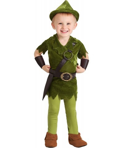 Toddler Peter Pan Costume with Hat Shirt Tights Belt/Harness and Wrist Cuffs $44.32 Kids' Costumes