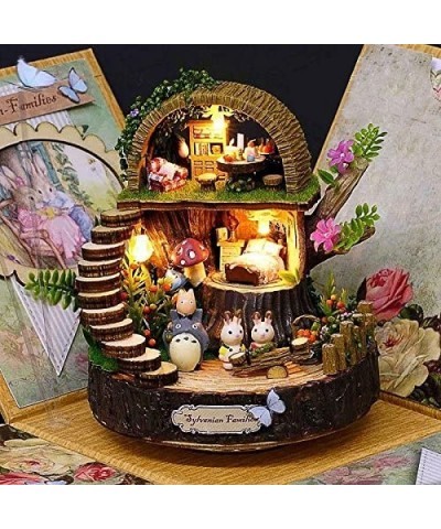 DIY Miniature Dollhouse Kit with Music Box 3D Puzzle Challenge for Adult Kids Xmas Gifts Fantasy Forest $48.84 Dollhouses