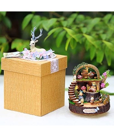 DIY Miniature Dollhouse Kit with Music Box 3D Puzzle Challenge for Adult Kids Xmas Gifts Fantasy Forest $48.84 Dollhouses