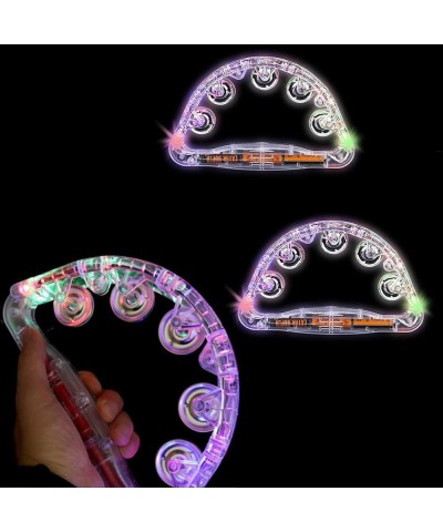 Flashing Tambourines Hand Held 9" Inch Tambourine Flashes in Assorted Colors Ring Metal Jingles Percussion Musical Educationa...