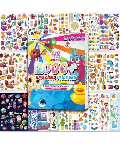 2000+ Amazing Stickers for Kids Various Themes Fun Craft Scrapbook Stickers Planners Gifts and Rewards DIY 48-Page Stickers f...