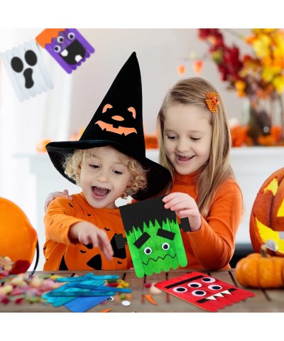 Halloween Arts and Crafts Kits for Kids Pumpkin Devil Arts Halloween Party Supplies Kit DIY Colorful Craft Sticks Ice Lolly A...