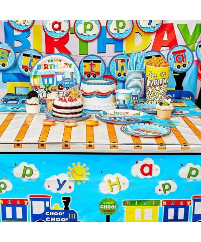 115 Pcs Train Birthday Decorations Transportation Party Supplies Train Paper Plates Car Birthday Banner Bus Party Tableware P...