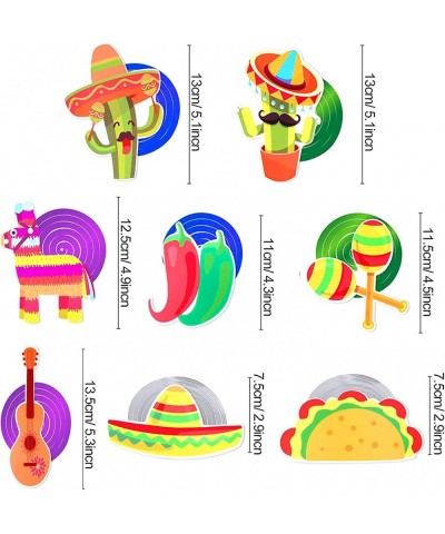 Mexican Theme Birthday Party Decorations Set Fiesta Party Supplies Pre-Strung Happy Birthday Banner Cupcake Cake Toppers Cact...