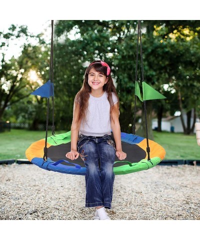 Saucer Swing for Kids Outdoor with Handle - Round Outdoor Swings for Swingset - Large Tree Swings for Children with Hanging K...