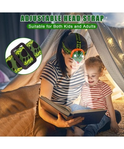 Dinosaur Headlamp with Whistle for Kids Camping Gear - Triceratops Toys Headlight Flashlight for 3 4 5 6 7 8 9 10 Years Old B...