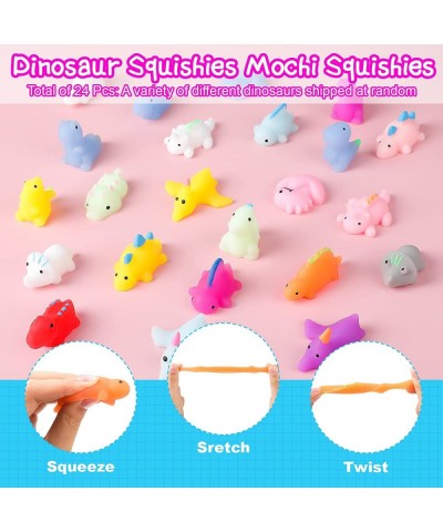 100 Pcs Dino Party Favors Set Dinosaur Mochi Slap Bracelet Keychain Stamp for Christmas Gift Birthday Supplies Classroom Priz...