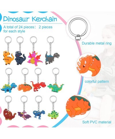 100 Pcs Dino Party Favors Set Dinosaur Mochi Slap Bracelet Keychain Stamp for Christmas Gift Birthday Supplies Classroom Priz...