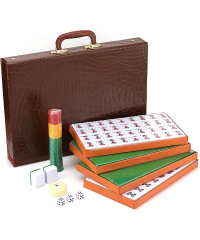 Chinese Mahjong Set X-Large 144 Numbered Melamine 1.5" Large Size Tile with Carrying Travel Case English Manual Pro Complete ...