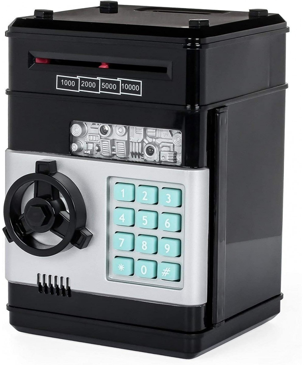 Electronic Password Piggy Bank Cash Coin Can Money Locker Auto Insert Bills Safe Box Password ATM Bank Saver Birthday Gifts f...