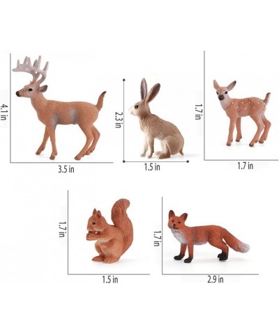 Wild Life Animal Model Sets 5 PCS White-Tailed Deer Squirrels Red Fox Bunny Figures Toys for Kids Boys Girls Christmas Birthd...