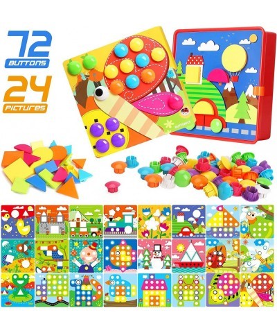 Button Art Toys Crafts for Toddler Activities Game Peg Board Preschool Toys Mosaic Pegboard for Kids Age 2 3 4 5 6 Girls Boys...